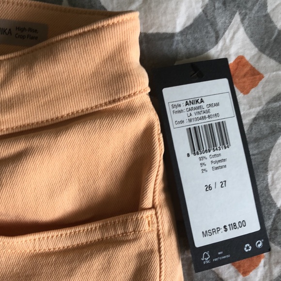 Mavi Anika Carmel Cream La Vintage High waisted crop flare jeans - Picture 4 of 16